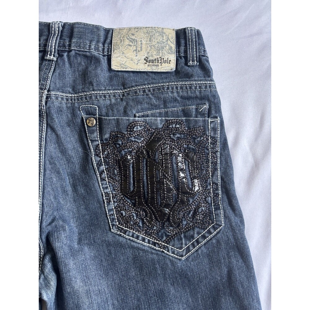 Southpole premium vintage loose fit embroidery jeans y2k style Size 36 - Picture 5 of 15